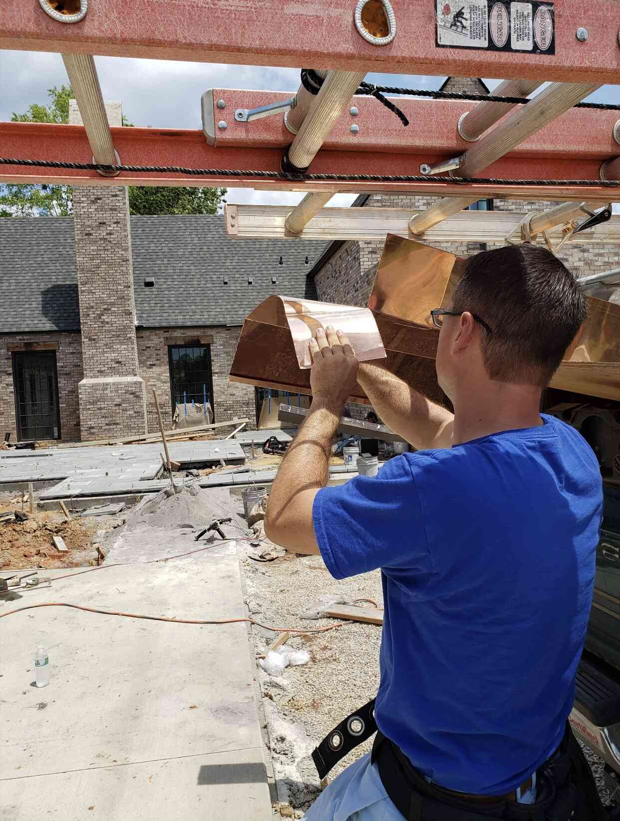Cutting Copper for a Window Well Roof Detail