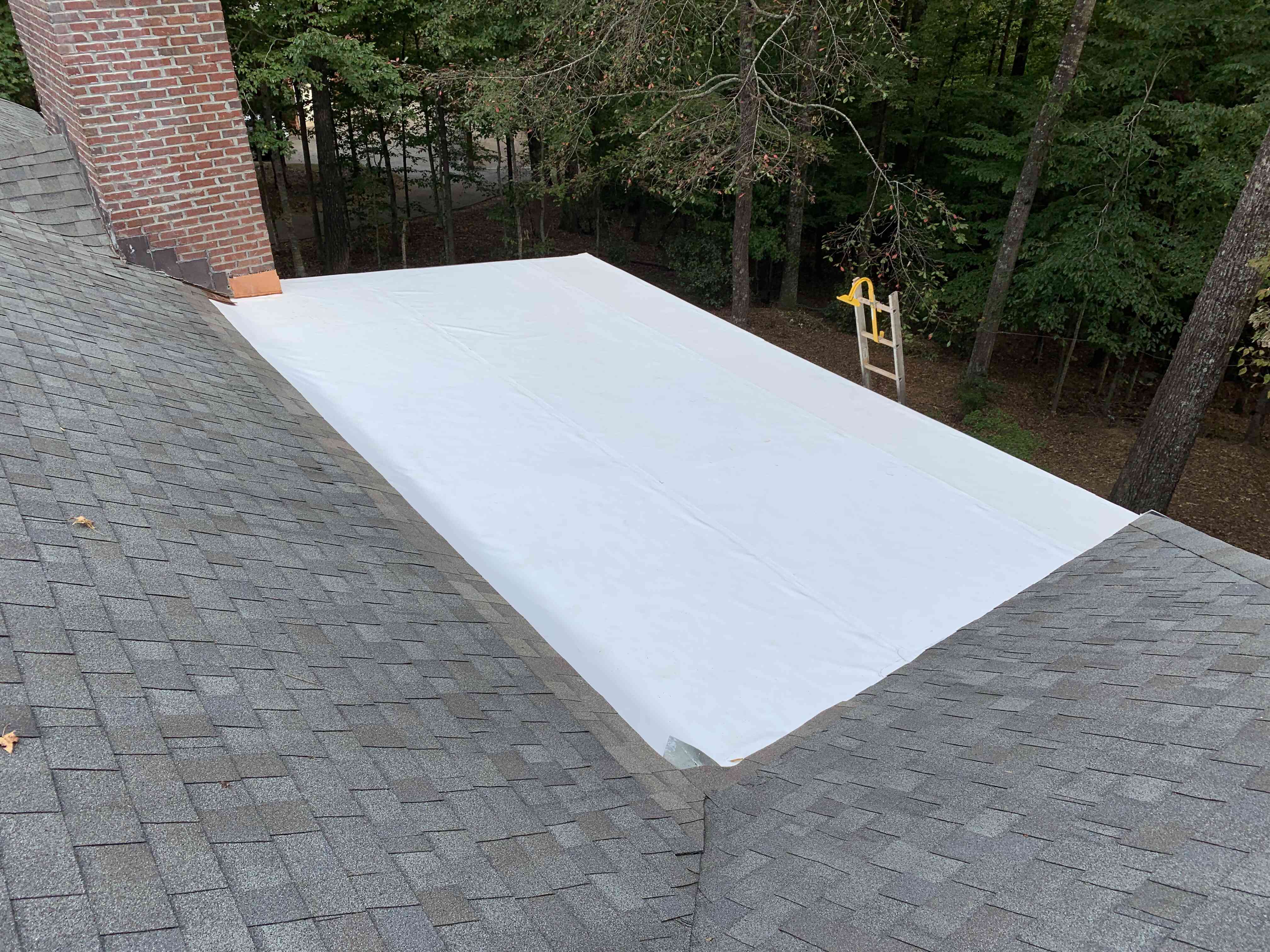White PVC membrane with clean terminations