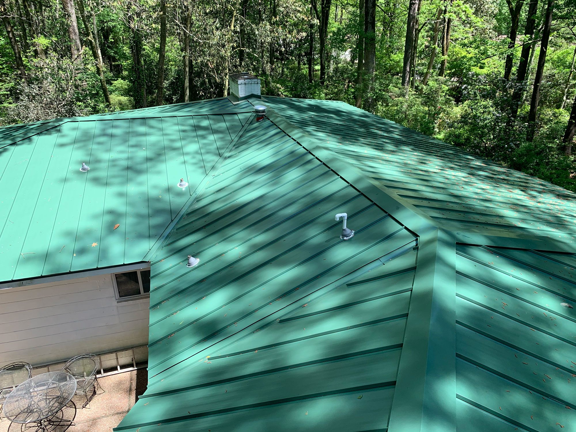 Green Standing Seam Metal Roof