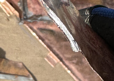 Soldered Test Seam Shows Full Sweating